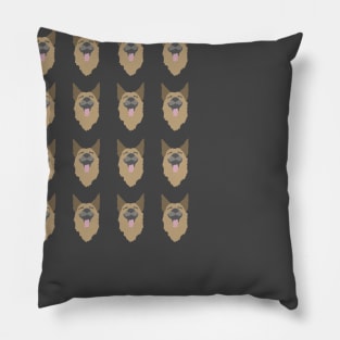 Smiling Happy German Shepherd Dog Pattern Pillow