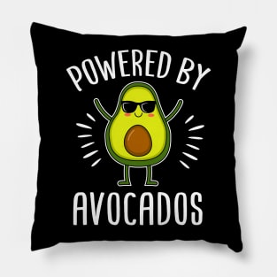 Powered By Avocados Gift For Avocado Lover Pillow