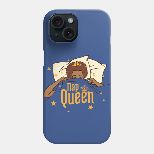 Funny Nap Queen Cartoon Black Girl // Sleepyhead Phone Case by SLAG_Creative