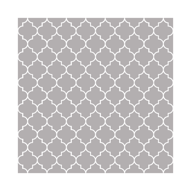 Gray Latticework, Quatrefoil, Moroccan Trellis by Jelena Dunčević