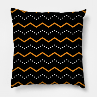 Orange and Black Line Pattern Pillow