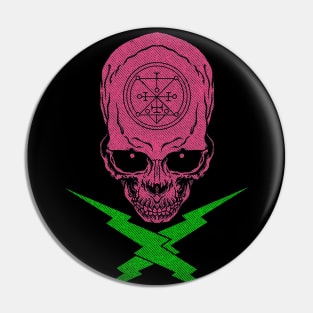 Cool Skull Vaporwave Design Pin