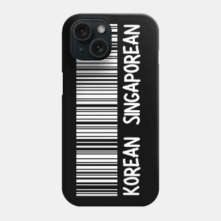 Korean Singaporean - Korea, Singapore Barcode Phone Case