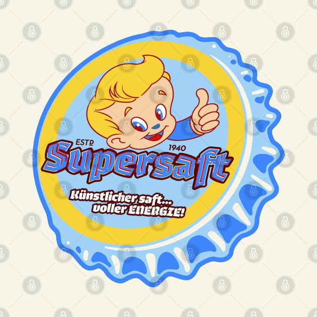 Retro Vintage Supersaft Soda Bottlecap by StudioPM71