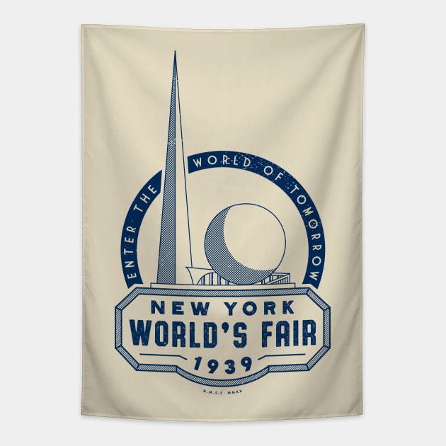 1939-40 World's Fair, New York - Shaded Trylon and Perisphere Tapestry by deadmansupplyco