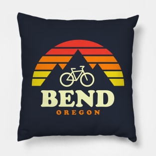 Bend Oregon Mountain Biking Bend Mtb Trails Retro Pillow