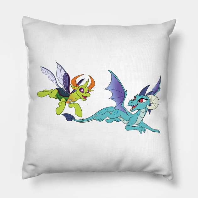 Thorax Chasing Ember Pillow by Starponys