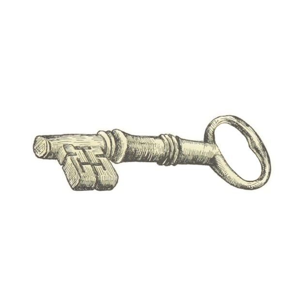Old iron key vintage illustration by Captain-Jackson