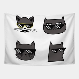 Cool cats thug life design Tapestry