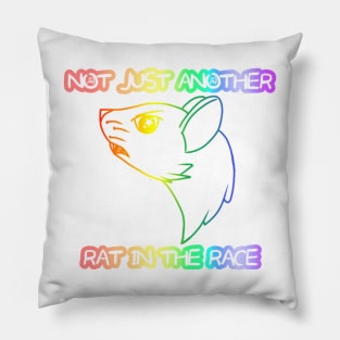 Not Just Another Rat In The Race (Rainbow Version) Pillow