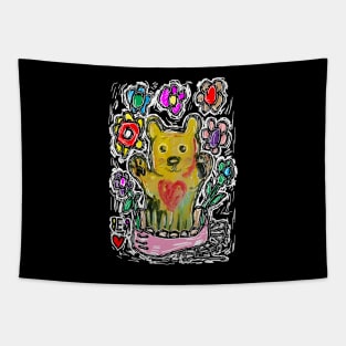 Bear Flower Tapestry