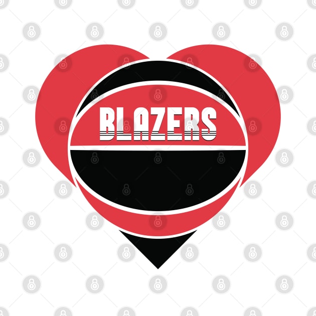 Heart Shaped Portland Trail Blazers Basketball by Rad Love