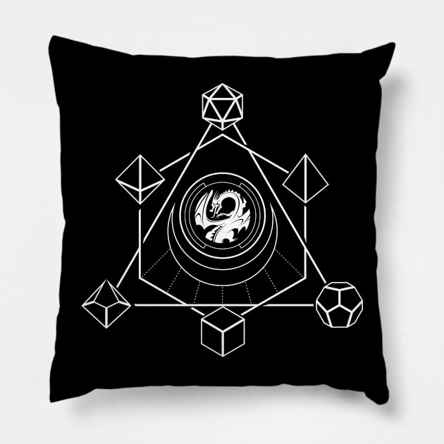 Dice and Dragons TRPG Tabletop RPG Gaming Addict Pillow by dungeonarmory