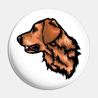 Golden Retriever Portrait Drawing Pin