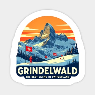 Grindelwald Best Skiing in Switzerland Souvenir Magnet