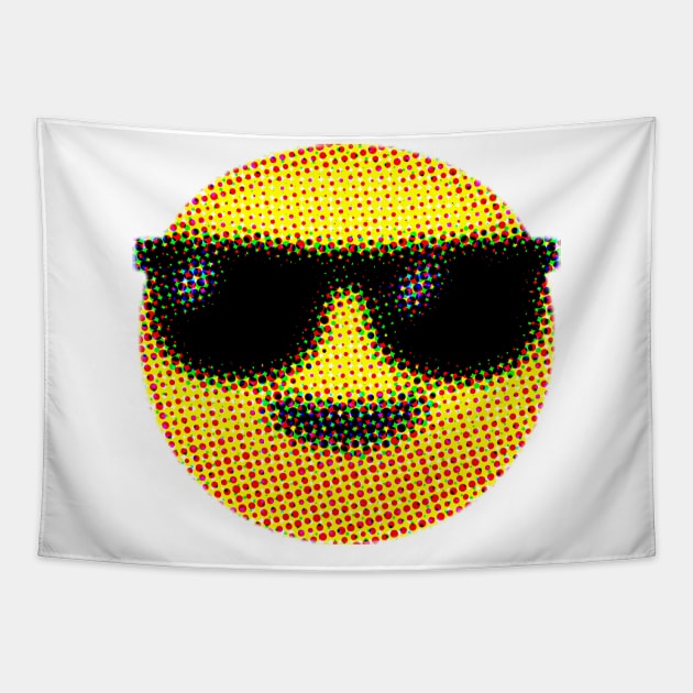 Emoji: Keep cool! (Smiling Face with Sunglasses) Tapestry by Sinnfrey