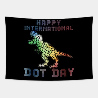 Funny Polka Dot T Rex Dinosaur September 15th Dot Day Tapestry