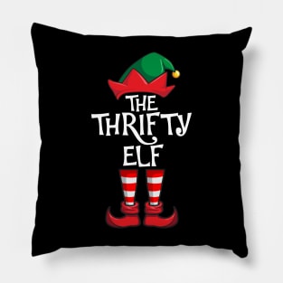 Thrifty Elf Matching Family Christmas Pillow