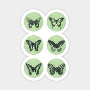 Vintage BUTTERFLIES mega sticker pack green edition Magnet