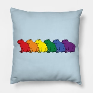 Capybara Pride Rainbow Pillow