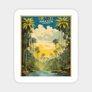 Amazon Rainforest Brazil Vintage Tourism Travel Poster Magnet