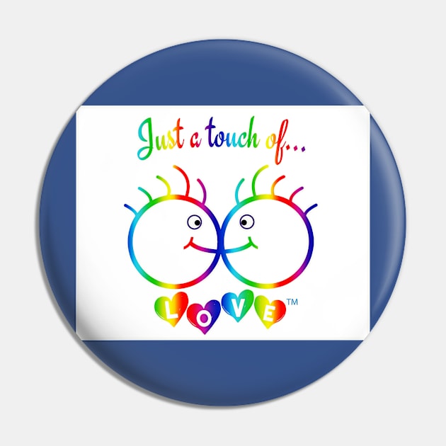 Just A Touch of LOVE - LGBTQIA+ Males - Vertical Rainbow - Back Pin by SubversiveWare