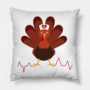 Thanksgiving Scrub Turkey Nurse Funny Nursing Gift Pillow