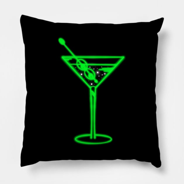 Neon Martini Pillow by portraiteam