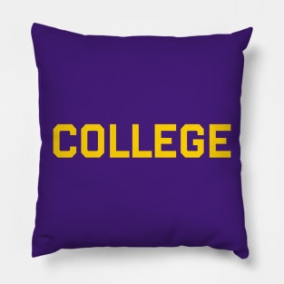 COLLEGE in gold Pillow