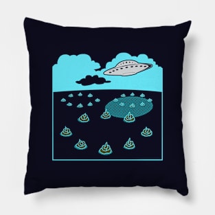 Funny Alien Ufo Flying Saucer Crop Circles Poop Pillow