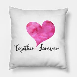 Together Forever with Pink Watercolor Heart - Love Celebrations Pillow