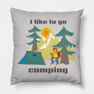 CAT I like to go camping Pillow