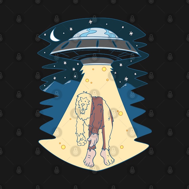 ALIENS: Bigfoot UFO funny alien t shirt gift by woormle