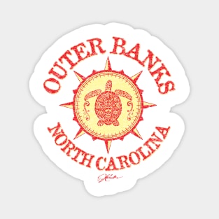 Outer Banks, North Carolina, Sea Turtle on Wind Rose Magnet