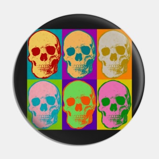 Skull Pop Art Love Skulls Pin