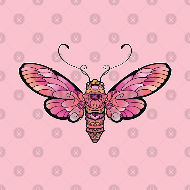 cute pink moth by weilertsen