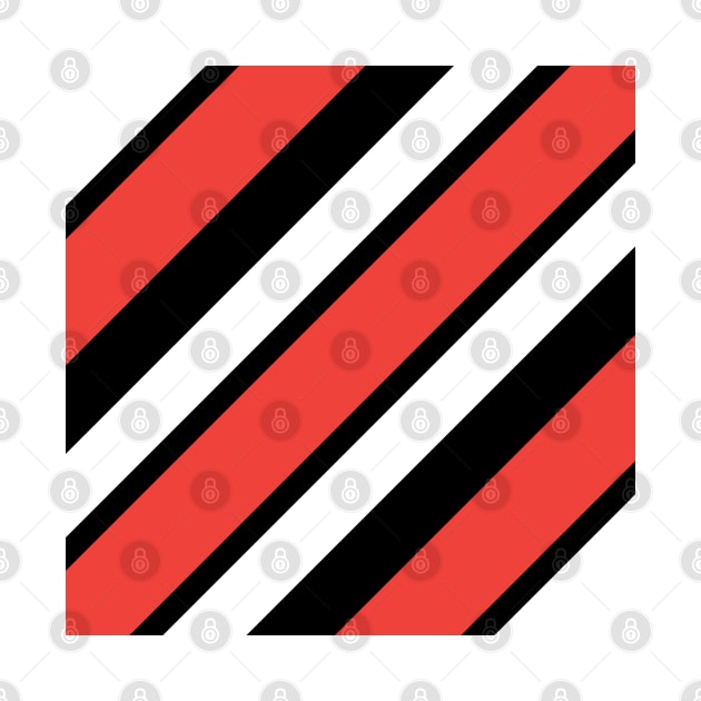 Red Black White Stripes Pattern by Zeeph