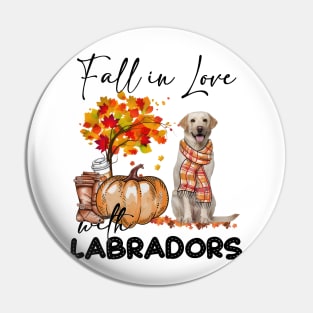 Fall In Love With Yellow Labradors Fall Pumpkin Thanksgiving Pin