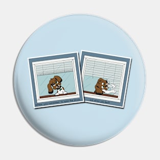 Funny Dog Comic Pin