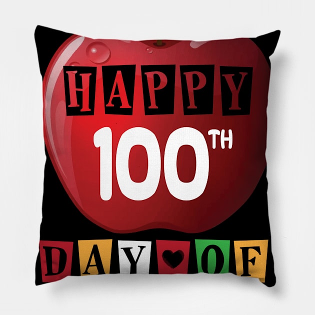 Happy 100th Day of School -01 Pillow by KittleAmandass