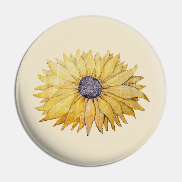 Happy Sunflower Pin by BarbwireCowgirl