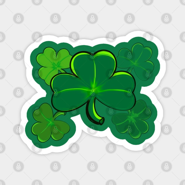 Clover pattern Shamrock - green three leaf clover shamrock. Irish gifts 2022 Magnet by Artonmytee