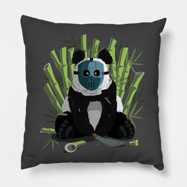 Bamboo serial killer Panda Pillow by CrimsonsDesign