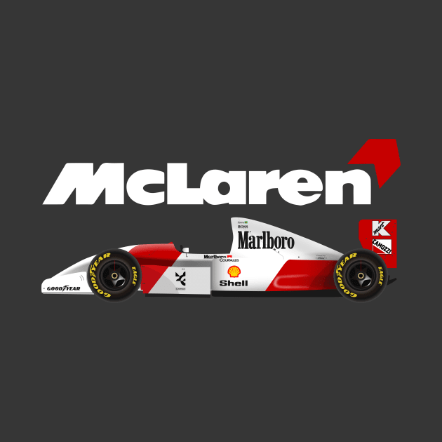 Ayrton Senna's McLaren Honda MP4/8 Illustration by Burro Wheel