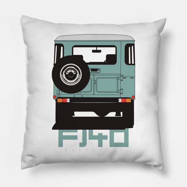 Landcruiser fj40 (green) Pillow by Markaryan