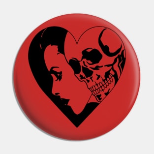 Dark Heart Skull Pin