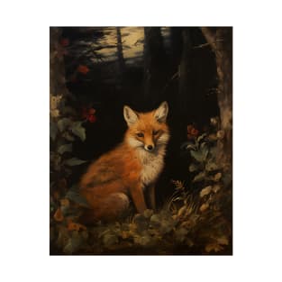 Red Fox Cottagecore Cute Vintage Nature T-Shirt