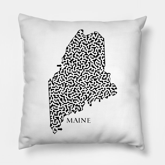 State of Maine Maze Pillow by gorff