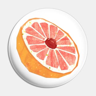 Retro grapefruit half Pin