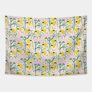 Beautiful Floral Natural Botanical Textile Seamless Pattern Design Tapestry